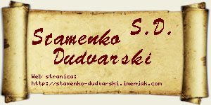 Stamenko Dudvarski vizit kartica